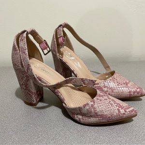 Pink Snake Skin High Heels